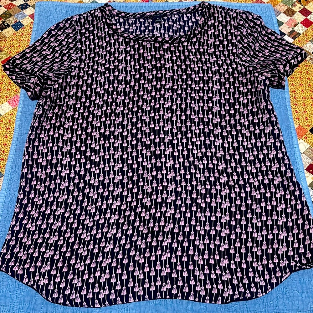 MP Ann Taylor dark navy blouse.